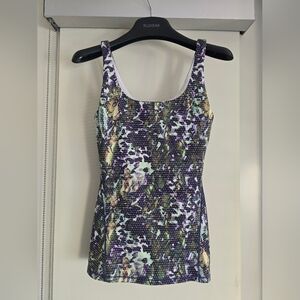 Lululemon Amala Tank Purple and Green Floral Top Size 8